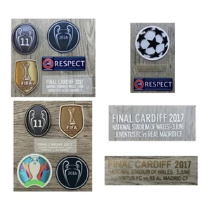 Real Madrid Final Cardiff 2017 Match Details Aufnäher Abzeichen Aufnäher Set Trikot Shirt - Bild 1 von 6