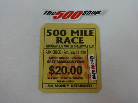 2009 Indianapolis 500 Mile Race Grounds Gate Admission Used Ticket Cover