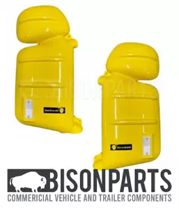 +FITS SCANIA 4 SERIES PGRT SERIES YELLOW SUPER STRONG MIRROR GUARDS RH & LH - Picture 1 of 8