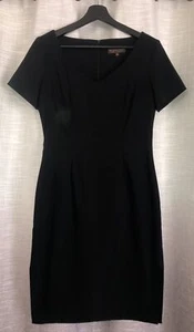 Veronika Maine Black Short Sleeve Knee Length Pencil Dress Size 8 EUC - Picture 1 of 13