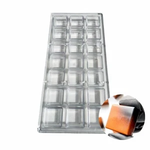 Square Chocolate Making Mould Polycarbonate Chocolate DIY Mold 21 Cavities Candy - Picture 1 of 8