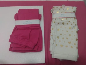 Children's Place 2-for-1 white and gold/hot pink leggings size 14 - Picture 1 of 2
