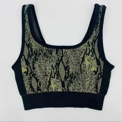 Sutiã Feminino Fabletics Kamila Sem Costura XS Verde Reptilia Preto Elástico Atlético - Imagem 1 de 4