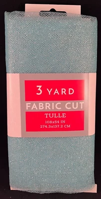 Tullie azul hielo brillante - 3 yardas - corte de tela - 108 pulgadas x 54 pulgadas - 100 % poliéster Foto 1 de 3