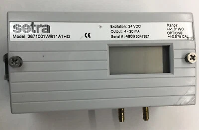 Setra 2671001WB11A1HD +/- 1"WC 4-20ma Pressure Transmitter With LCD Display - Image 1 of 4