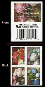 US 5237-5240 5240a Garden Flowers F label block 4 MNH 2017 - Picture 1 of 1