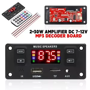 Modulo amplificatore 2*30 W 60 W Bluetooth MP3 FM USB AUX DC7-12V MP3 scheda decoder - Foto 1 di 17