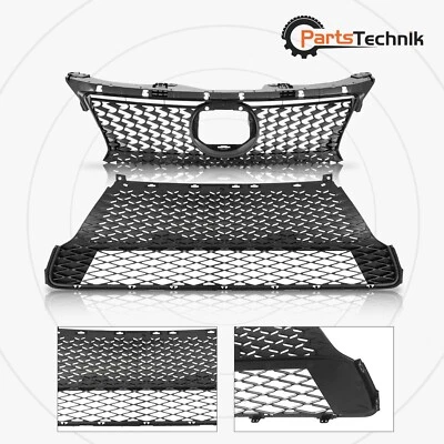 Parrilla inferior superior delantera negra brillante para Lexus CT200H 2014-2017 2 piezas LX1200174 Foto 1 de 4