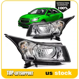 Headlight For 2011-2015 Chevy Cruze 4-Door Sedan Black Housing Left&Right - Picture 1 of 7
