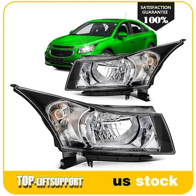 Headlight For 2011-2015 Chevy Cruze 4-Door Sedan Black Housing Left&Right Foto 1 de 4