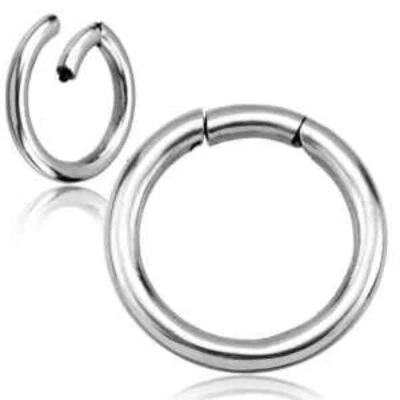 PAR DE AROS GRANDES 2G (6,5 MM) BISAGRAS LATÓN BLANCO PESAS TAPONES TÚNELES CALIBRE  Foto 1 de 2