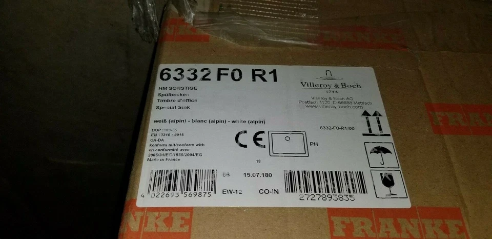 Fregadero de arcilla cortafuegos Franke MHK72035WH 35 doble cuenco Foto 1 de 1