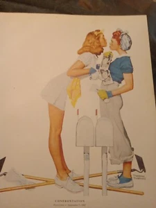 Double Trouble. Rockwell 1970s Reprint O 1940 Saturday Evening Post cover 12x14" - Picture 1 of 6