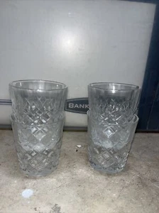 Drambuie Scotch Whiskey Glass Embossed Diamond Cut Clear Set of 3 Vintage - Picture 1 of 3