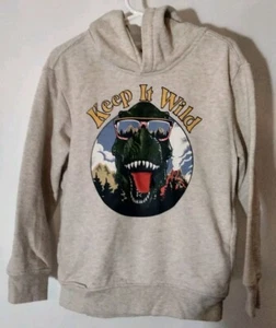 365 KIDS Garanimals Boys Keep It Wild Dinosaur Hoodie Size 5 Moveable Tongue - Picture 1 of 15