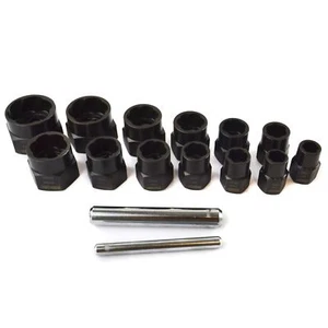 15pc 3/8" 1/2" Dr Bolt Nut Twist Socket Wheel Lock Nut Remover Extractor 9-27mm - Picture 1 of 3