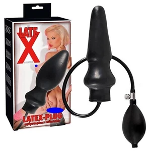 fallo anale gonfiabile in lattice nero plug anale anal butt tappo dilatatore - Foto 1 di 5