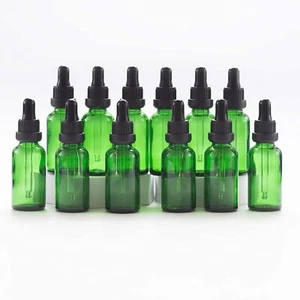5-100ml Green Glass Tincture Bottles Essential Oils Travel Laboratory Chemicals - Picture 1 of 5