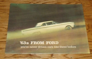 Folleto original de ventas de lujo de Ford 1963 Full Line Fairlane Galaxie Thunderbird - Imagen 1 de 2