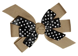 WD2U Girls 4.5" Black Dotted Grosgrain Boutique Hair Bow Alligator Clip - Picture 1 of 78