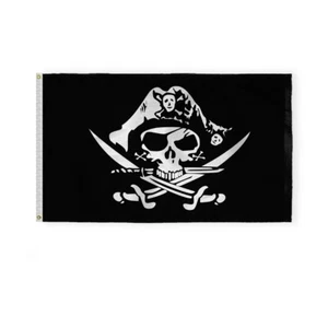 Bandera pirata pecho hombre muerto 3x5 pies Jolly Roger Sabers espadas Deadman - nailon - Imagen 1 de 1