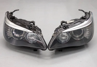 2008-2010 BMW E60 535i 550i M5 Headlights Pair RH LH  HID AFS Xenon Complete OEM - image 1 of 4