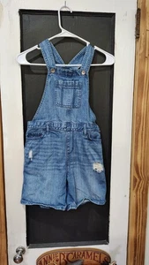 Girls b childrens place blue denim shorts overalls size 10 - Picture 1 of 5