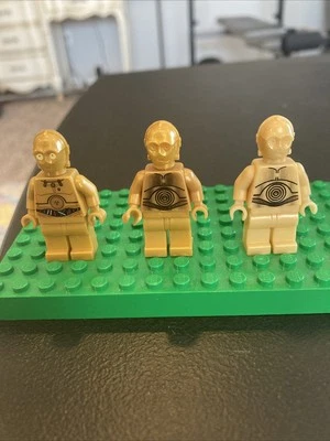 Lego C-3PO Minifigure Colorful Wires Pattern SW0365 9490  Pearl Light Gold Lot 1 - Image 1 of 2
