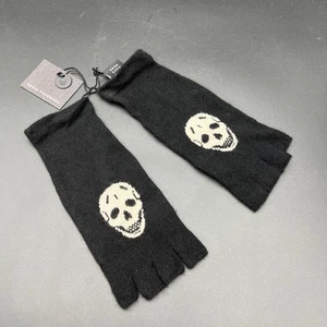 New RARE Skull Cashmere Gloves Partial Fingerless Wool & Cashmere NWT - Picture 1 of 6
