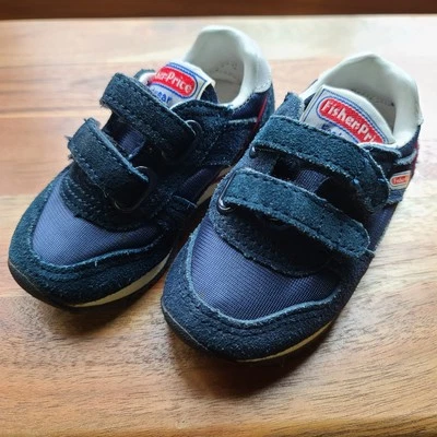 Винтажный Baby мальчика туфли Fisher цена размер 4 1/2 синий кроссовки замшевые акценты ремни - Изображение 1 из 4