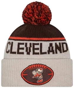 NWT Cleveland Browns 2024 New Era Sideline Historic Throwback Knit Pom Beanie - Picture 1 of 2