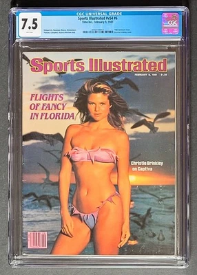 TRAJE DE BAÑO 1981 Sports Illustrated Christie BRINKLEY ~ CGC 7,5 ESTUCHE NUEVO Foto 1 de 4