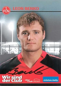 Leon Benko Original Autogrammkarte 1. FC Nürnberg - ca.11cm x 15cm - Bild 1 von 2