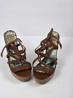 Madden Girl Wedge Braided Sandal Cognac - Size 8.5M - Image 1 of 4