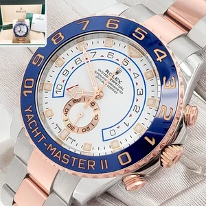 Rolex Yacht-Master II 116681 White Rolesor Rose Gold and Steel 44mm Box Papers - Picture 1 of 8