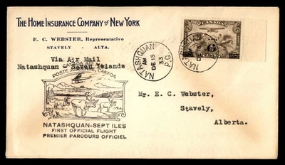 Cubierta de correo aéreo Mayfairstamps Canadá vuelo 1933 Natashquan a Sept Iles aau_4261 Foto 1 de 2
