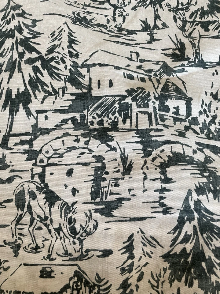 Tela de lona de algodón Firelight - “Snowy Scene Green” - 100 % algodón - 45” W - 6,5 yardas Foto 1 de 4