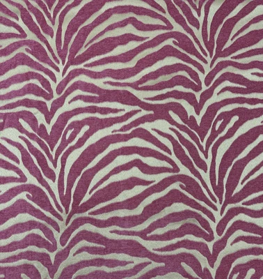 Pink Zebra Chenille Jacquard Decor Weight Fabric 1/2 Yard  #31 - Image 1 of 4