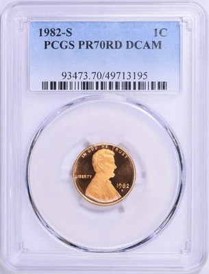 1982 S Lincoln Cent PCGS PR70 DCAM RED POP 76/0 RARE - Image 1 of 3