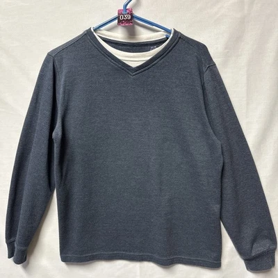 Suéter Class Club Azul Gris Manga Larga Algodón Poli Suéter Niño Talla 14-16 Foto 1 de 4