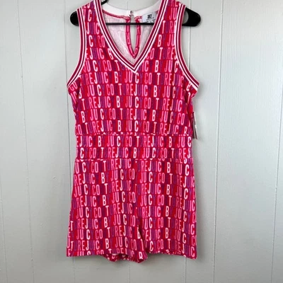 NWT Juicy Couture Missoni Romper Jumpsuit Pink Red Velour Logo Sleeveless Medium - Image 1 of 4