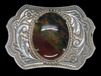 TJ11156 VINTAGE AÑOS 70 *PIEDRA ÁGATA MULTICOLOR* HEBILLA MODA WESTERN Y VAQUERO Foto 1 de 2