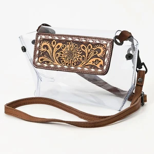 Bolso de mano AD American Darling transparente de cuero genuino para mujer occidental - Imagen 1 de 7