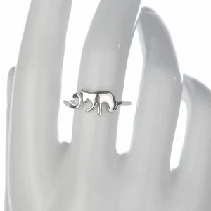Solid 925 Sterling Silver Fun Cat Full Body Ring, Size 6, 7, 8 & 9 - Picture 1 of 5
