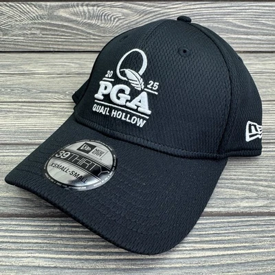 Gorra New Era 39Thirty 2025 PGA Champ Codorniz Hueca Negra Ajustada Talla XS/S Foto 1 de 4