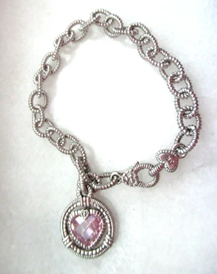 Pulsera de eslabones Judith Ripka de plata esterlina de cuarzo rosa "Atenea" pequeña con caja de regalo Foto 1 de 4
