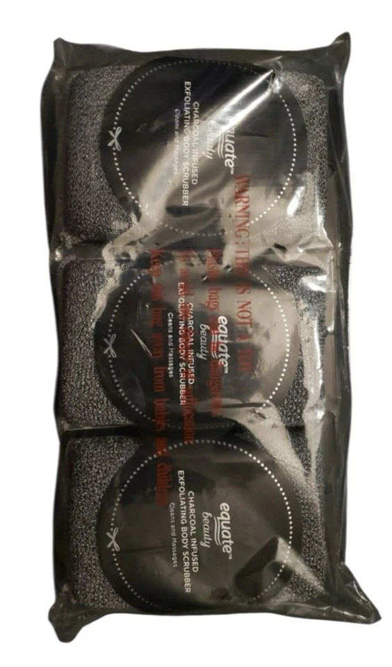 Equate Beauty Charcoal Infused Exfoliating Body Scrubber - &