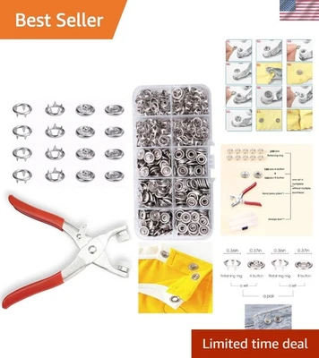 100 PIEZAS Botones a presión de metal con alicates de sujeción - Ideal para manualidades y costura hágalo usted mismo Foto 1 de 4