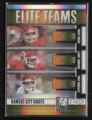 Donruss Elite Trent 2007 verde Larry Johnson Tony Gonzalez equipos oro #/200 (B) Foto 1 de 2