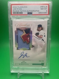 2022 Panini Flawless RPA Joe Ryan RC Patch Auto 16/25 PSA 8 - Picture 1 of 2